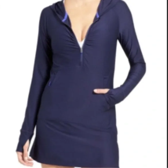ATHLETA Navy Wick It Wanderer Swimsuit Coverup - Picture 2 of 13